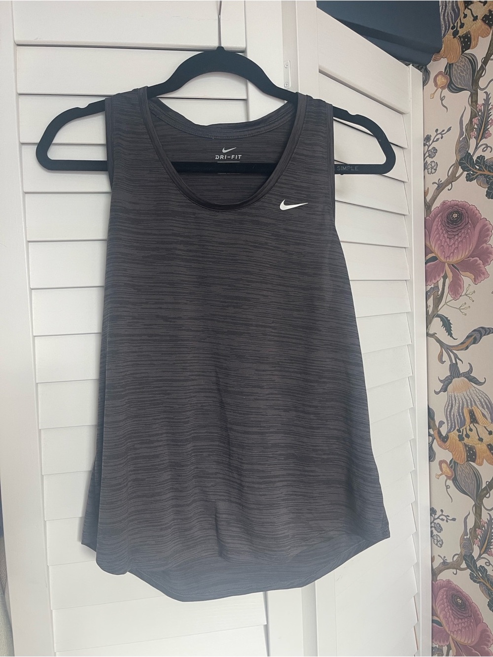 Nike Women's Black Heather Dri-FIT Tank Top